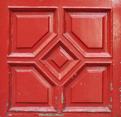 Red squares pattern window backdrop