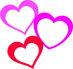 Collection of vector shapes of hearts in many different styles on a white background.