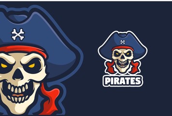 Pirate Skull Logo Mascot