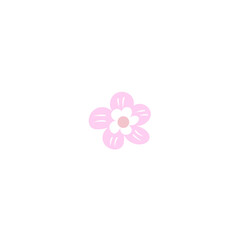 Fototapeta na wymiar Sweet flower single vector illustration on white background. Floral decorative element