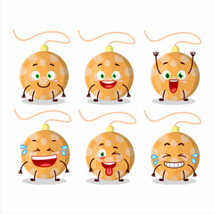 Cartoon character of christmas lights orange with smile expression