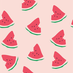 Seamless pattern watermelon in a cut