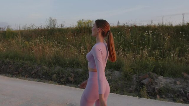 Sive view of cool girl that walks outdoor
