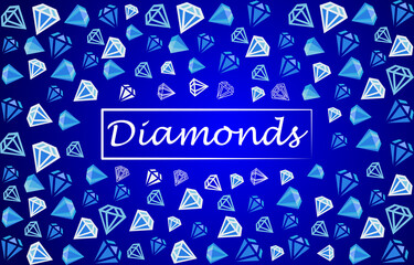 Banner with colored vector diamonds.