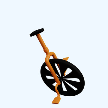 3d illustration simple icon transportation circus bicycle