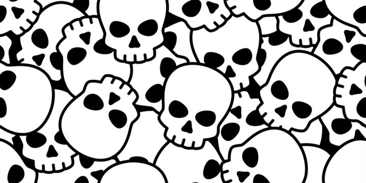 skull Halloween seamless pattern vector diamond crossbone ghost pirate icon cartoon doodle repeat wallpaper tile background doodle scarf isolated illustration design