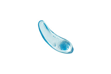 Drop hyaluronic acid, blue color, transparent texture of moisturizing gel