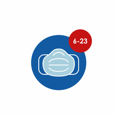 Medical or surgical face mask logo icon sign Virus protection symbol Coronavirus disease covid-19 or 2019-ncov infection concept Information print badge card cover flyer educational poster banner ad