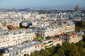 Fototapeta na wymiar Panoramic view of Paris cityscape in autumn day, France