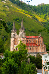 Picturesque view of impressive Covadonga monastery, Spain