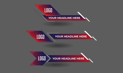 New abstract lower thirds set template design