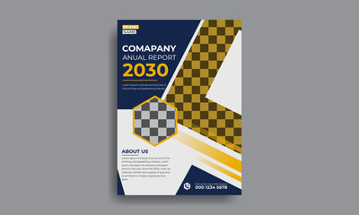 Modern annual cover and flyer template design