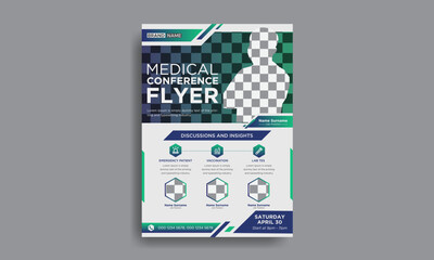 Medical flyer template design vector
