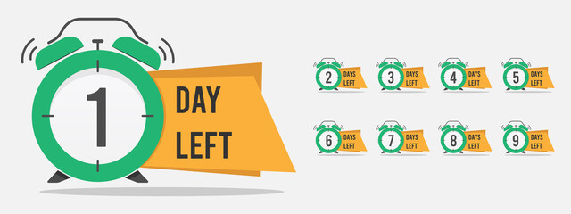 set of number days left countdown illustration template,