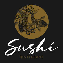 logo sushi bar restaurant japonais asiatique