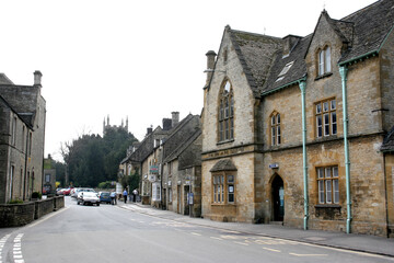 Views of Stow on the Wold including the old police station in Gloucestershire in the UK
