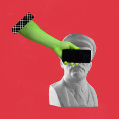 Modern design, contemporary art collage. Inspiration, idea, trendy urban magazine style. Negative...