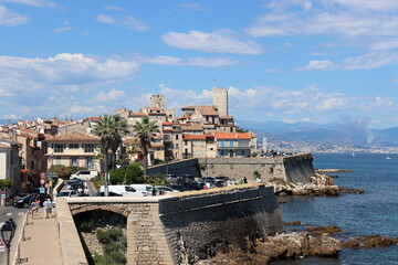 Blick auf die Altstadt von Antibes, Cote d'Azur, Frankreich, 