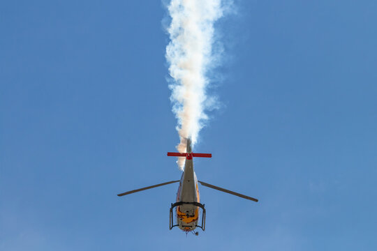 Seville, Spain - July 7, 2020: Airbus Helicopter EC-120 Colibr&iacute; (HE-25), from wing 78 Spanish Air Force Helicopter on display in Seville, Spain