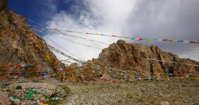 4k time lapse of huge clouds mass rolling over lake namtso & Tanggula snow mountain peak,tibet mansarovar,Tibet's second largest lake,is the third largest saltwater lake in China.Danggula(Tanggula) Mo
