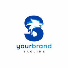 Fototapeta premium Letter S Wolf Logo Design Vector , Initial Gaming Logo