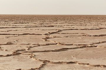 Landscape photograph of salt plains, danakil depression, ethiopia