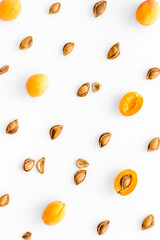 Apricots and apricot pits - dried kernel almond pattern