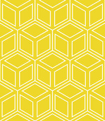 Seamless pattern, wallpaper vector illustration, stylish design element with 3d effect of yellow and white cubes