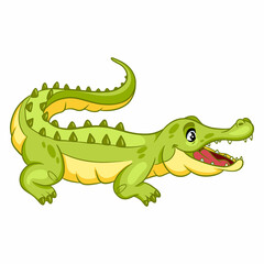 Animal character funny crocodile in cartoon style. Children's illustration.
