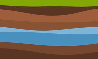 Obraz premium Geological subsurface. Layered soil and groundwater.