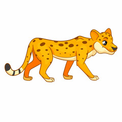 Animal character funny cheetah in cartoon style. Children's illustration.