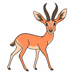 Animal character funny gazelle in cartoon style. Children's illustration.