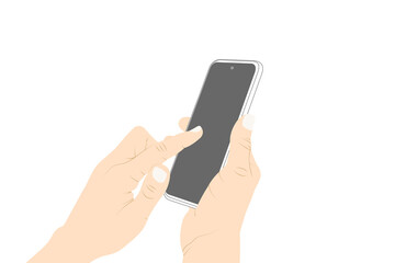 WHEN TOUCHING THE PHONE SCREEN, ACTIVATE, TOUCH, VECTOR STOCK