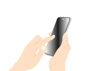 WHEN TOUCHING THE PHONE SCREEN, ACTIVATE, TOUCH, VECTOR STOCK