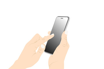 WHEN TOUCHING THE PHONE SCREEN, ACTIVATE, TOUCH, VECTOR STOCK