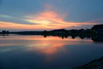 Abend bei Mursewiek, Ruegen; Blick nach Ummanz