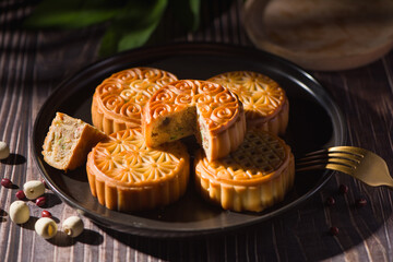 Traditional Chinese food,Moon cake for Mid Autumn Festival