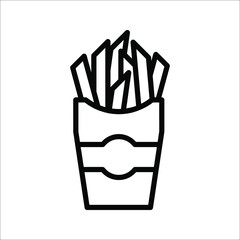 Fast Food French Fries Icon, vector illustration on White Background. color editable eps 10