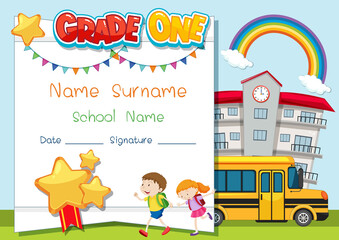 Grade one diploma or certificate template