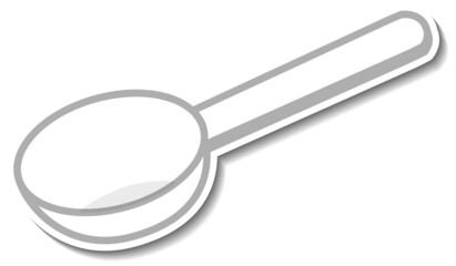 Empty measuring spoon sticker on white background