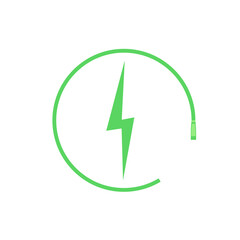 Obraz premium Electric car charging icon, graphic design template, lightning bolt. Parking with electric charge sign, vector illustration.