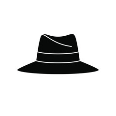Classic panama hat icon. Vintage panama hat icon. Vector illustration. Panama hat vector icon. Black hat icon