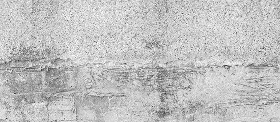 Panorama of Old cement wall painted white, peeling paint texture and background