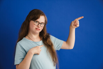 Young happy woman with down syndrome