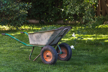 wheelbarrow in the garden