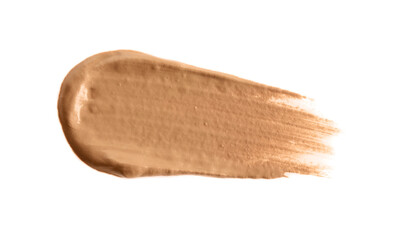 Smear of liquid skin foundation isolated on white, top view