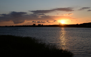 Abend bei Mursewiek, Ruegen; Blick nach Ummanz