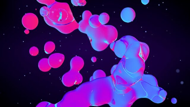 Abstract Liquid Glass Neon Colored Looped Animation