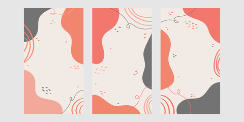 Abstract trendy universal artistic background template. Good for cover, invitation, banner, placard, brochure, poster, card, flyer and other. Calm color minimal floral background