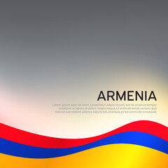 Abstract waving armenia flag. Creative background for design of patriotic holiday card. National poster. State armenian patriotic cover, flyer. Vector tricolor design
